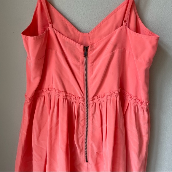 Aritzia Wilfred Silk Nina Peach/Orange Mini Dress Size 4 - Picture 6 of 8